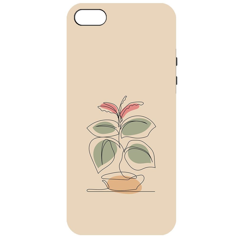 фото Чехол-накладка krutoff soft case цветок для iphone 5/5s черный