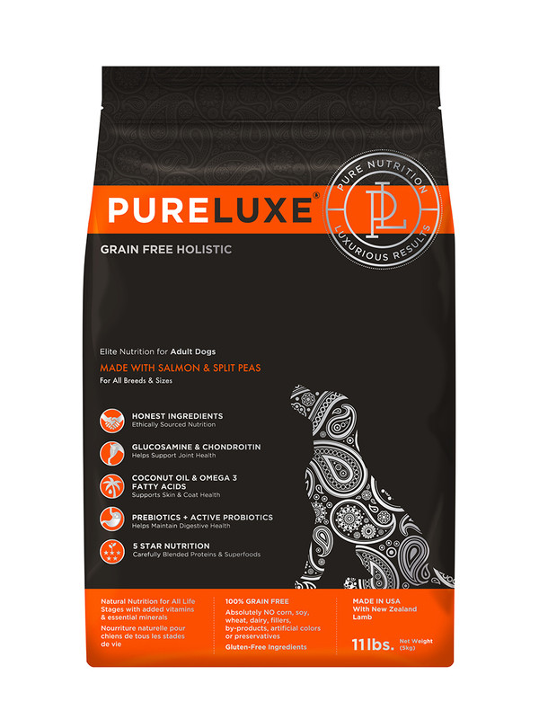 Сухой корм для собак PureLuxe GF Holistic Для городских питомцев, лосось, 1.81кг