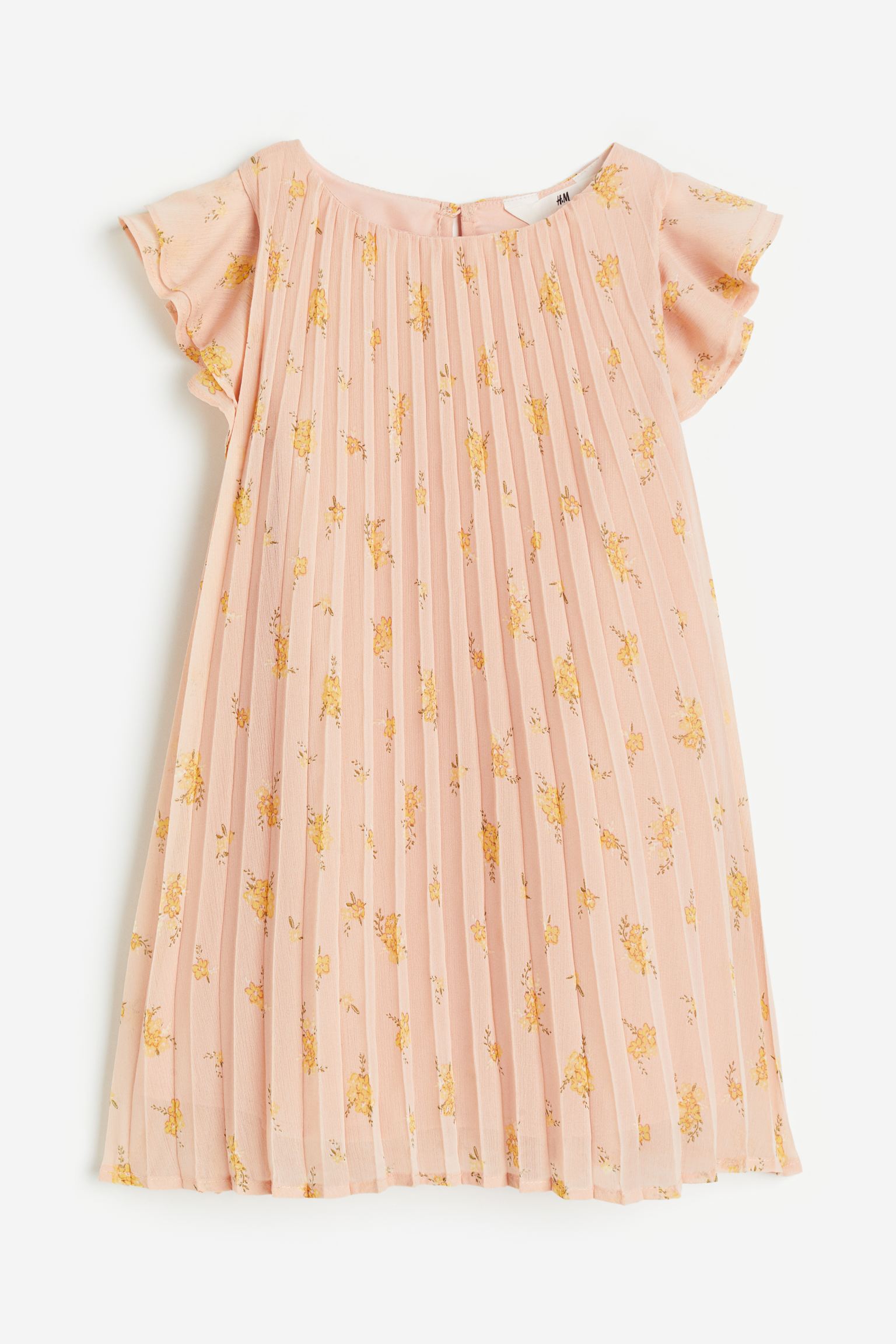 Плиссированное платье А-силуэта H&M 98 Пудрово-розовый/Цветочный (доставка из-за рубежа)