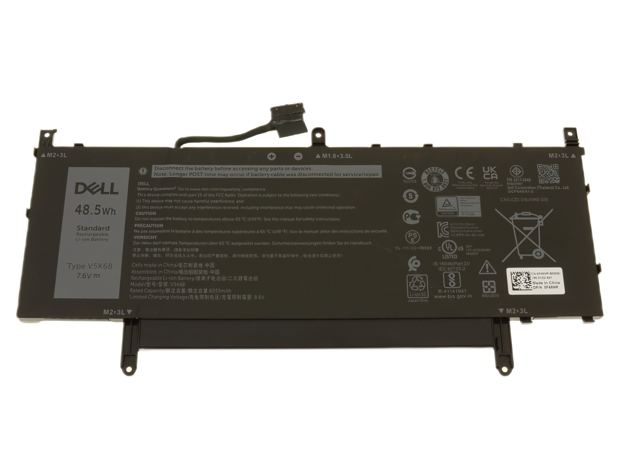 

Аккумулятор для ноутбука Dell Latitude 15 9520 (7.6V 6053mAh) V5K68 0F68NR