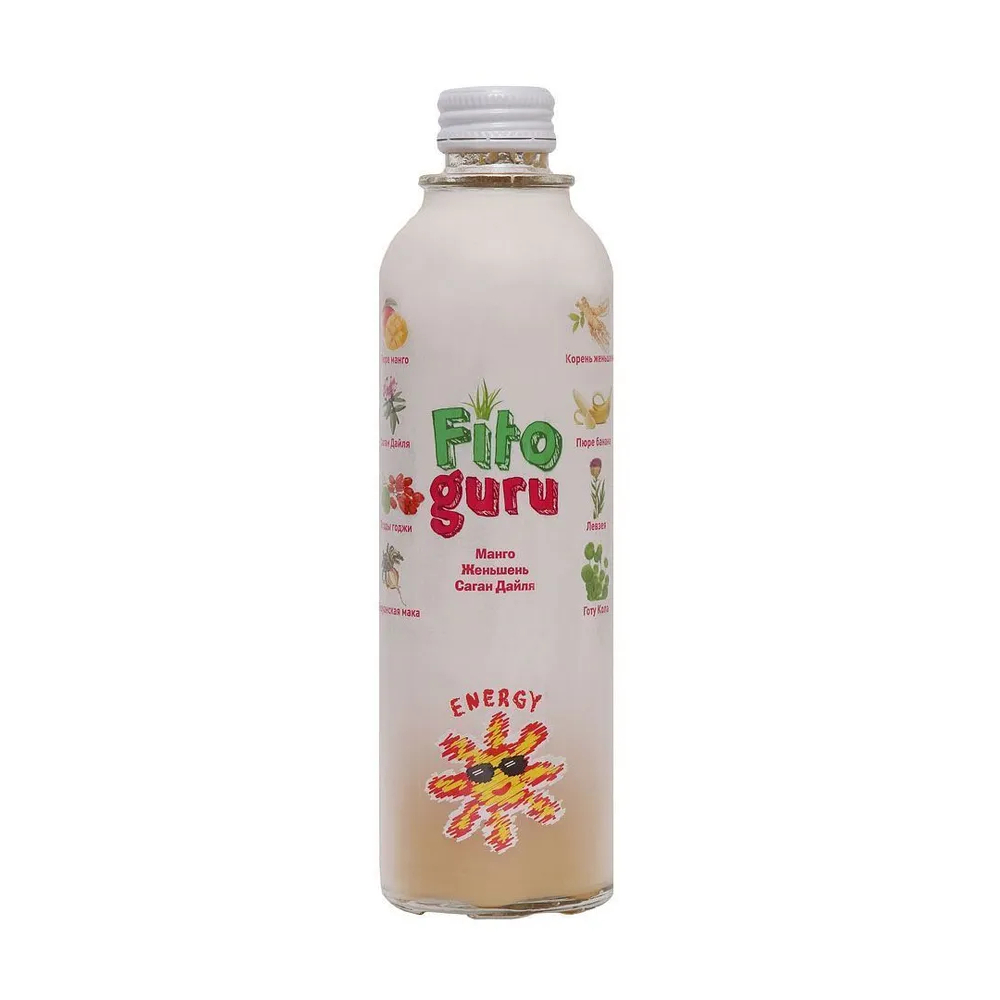 Напиток сокосодержащий Fitoguru Energy манго, банан и женьшень, 330 мл