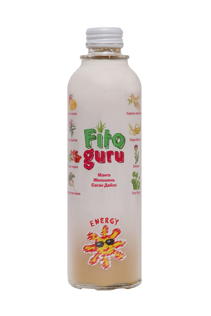Напиток сокосодержащий Fitoguru Energy манго, банан и женьшень, 330 мл