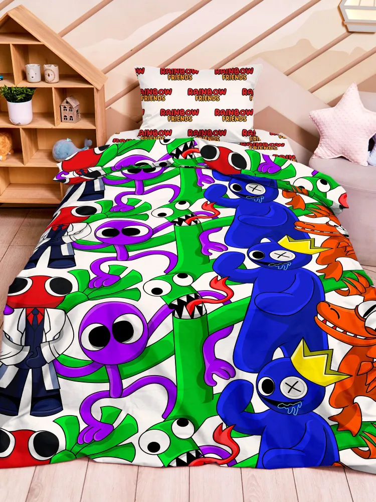 КПБ 1.5 поплин Juno (70х70) 16760-1/16761-1 Радужные друзья