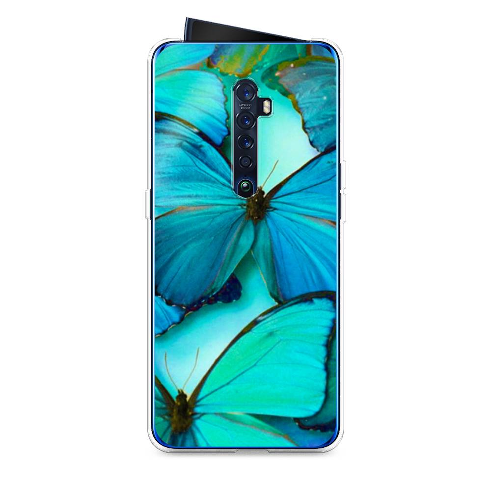 фото Силиконовый чехол "неоновые бабочки" на oppo reno 2 awog