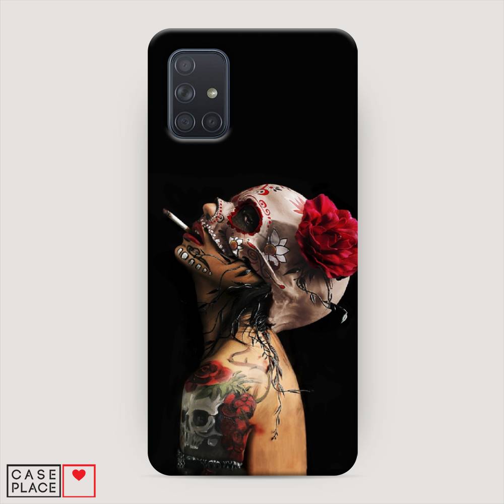 

Пластиковый чехол "Девушка с черепом" на Samsung Galaxy A71, 29020-7