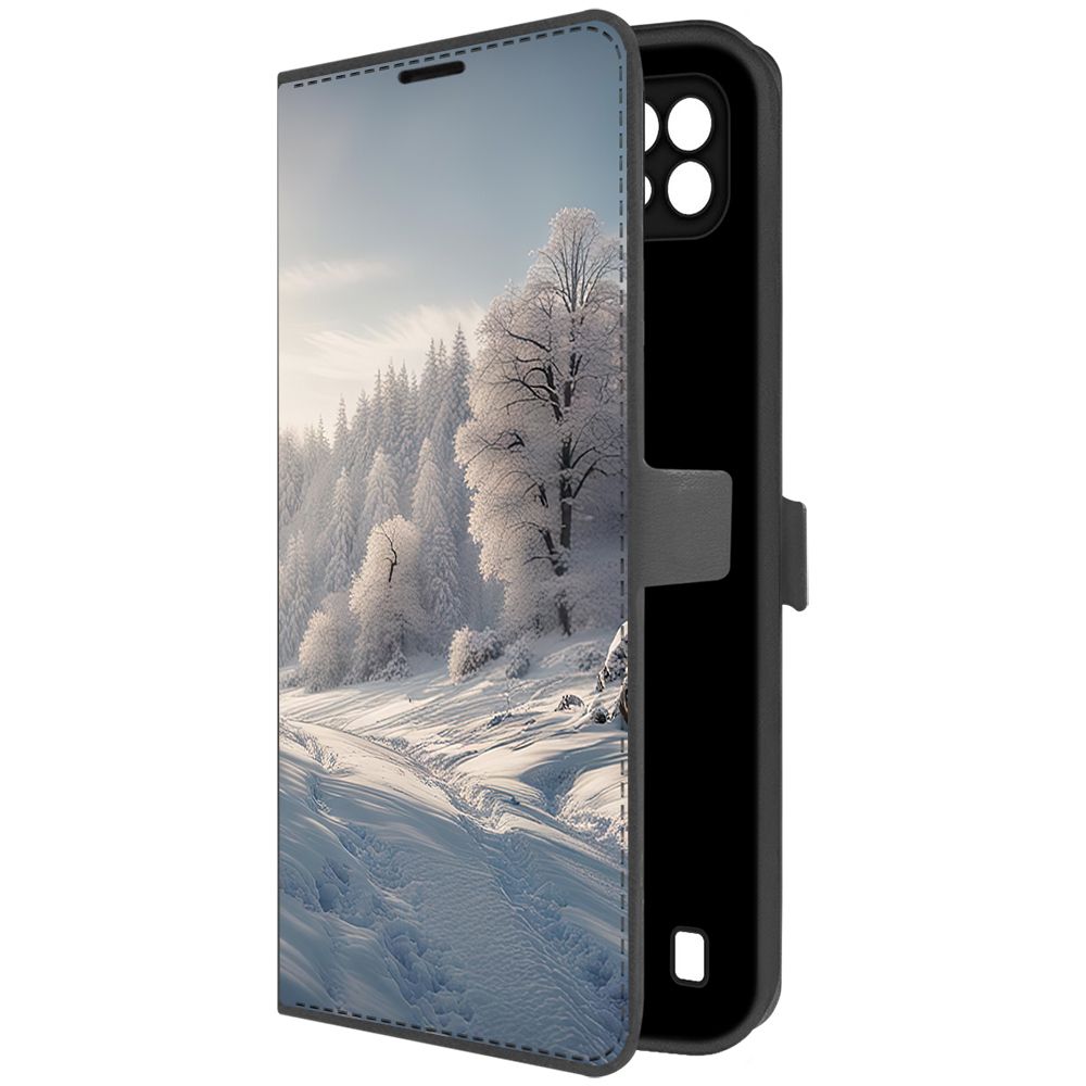

Чехол-книжка Krutoff Eco Book для Realme C21 Снег (черный)