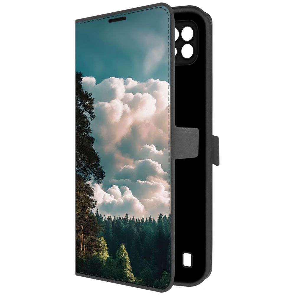 

Чехол-книжка Krutoff Eco Book для Realme C21 Облачно (черный)