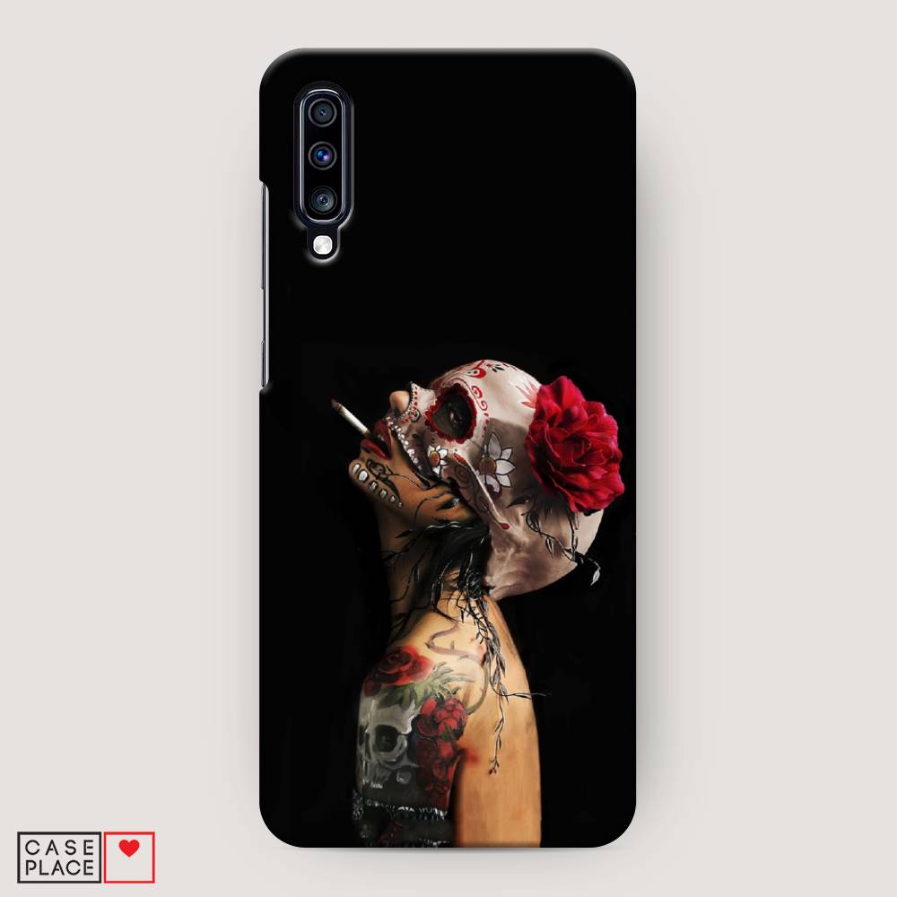 

Пластиковый чехол "Девушка с черепом" на Samsung Galaxy A70, 28120-7