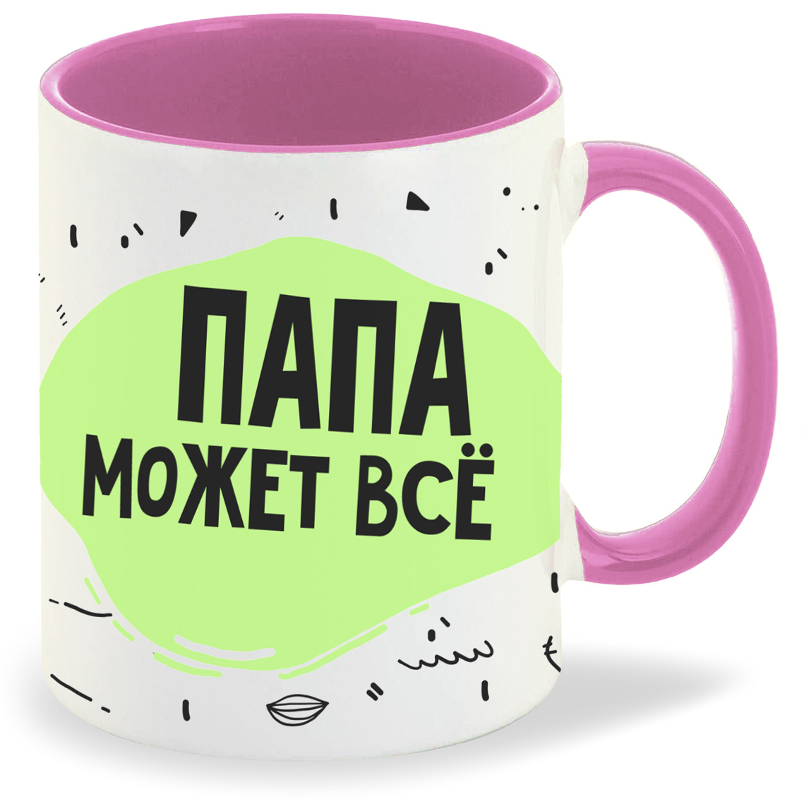

Кружка CoolPodarok Прикол Папа может все Мопсы, Прикол Папа может все Мопсы