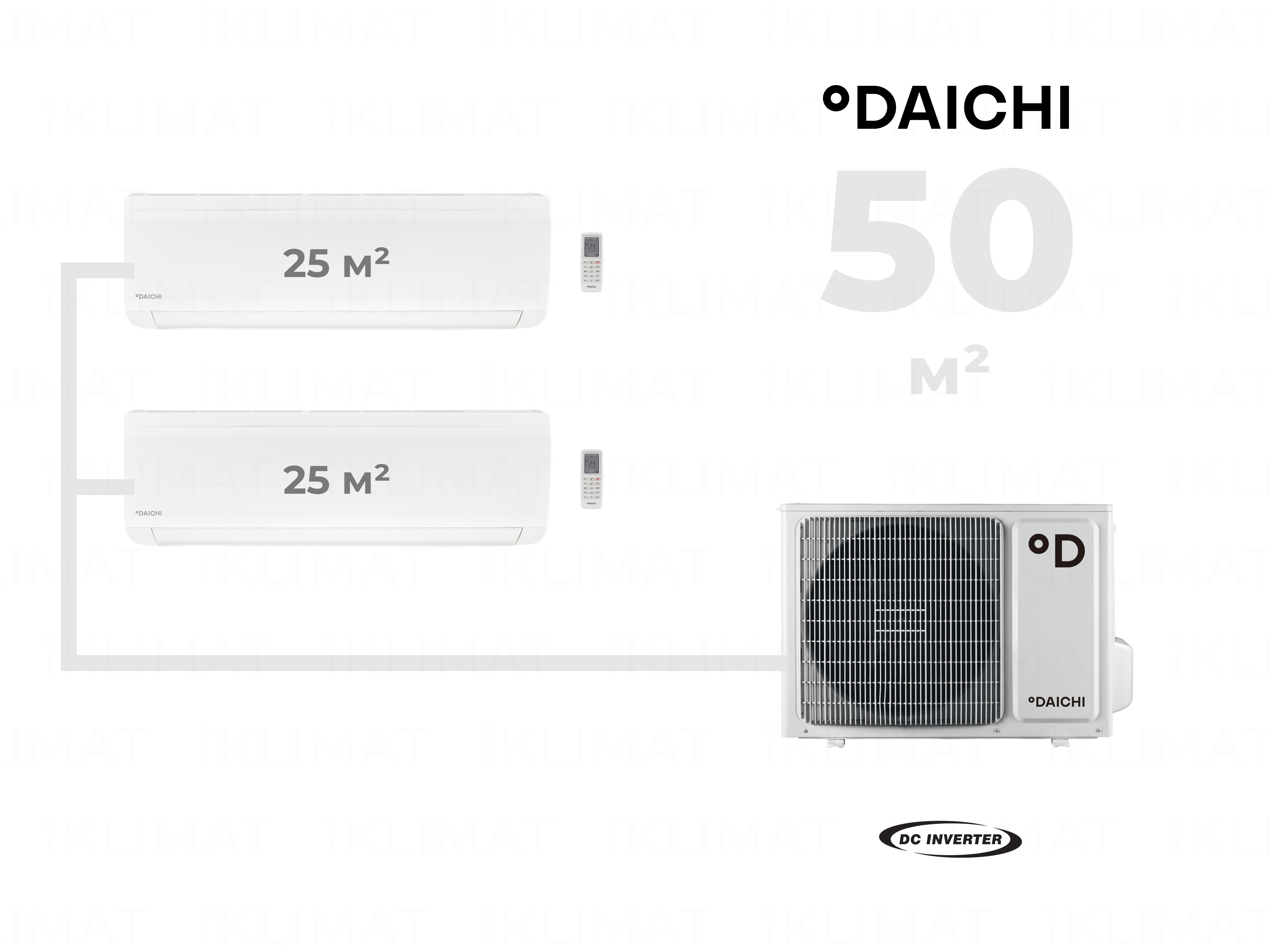 

Мульти сплит-система Daichi DF50A2MS1R+2*ICE25AVQS1R-1, DF50A2MS1R+2*ICE25AVQS1R-1