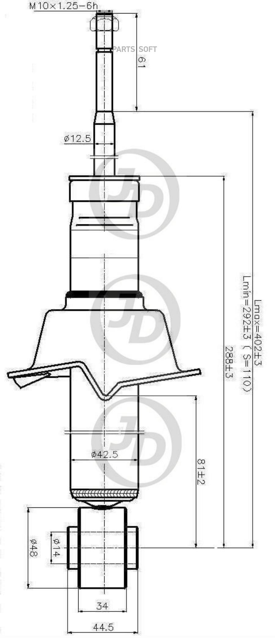 

Амортизатор Газомасляный Задний /341492/ Just Drive арт. JAA0229