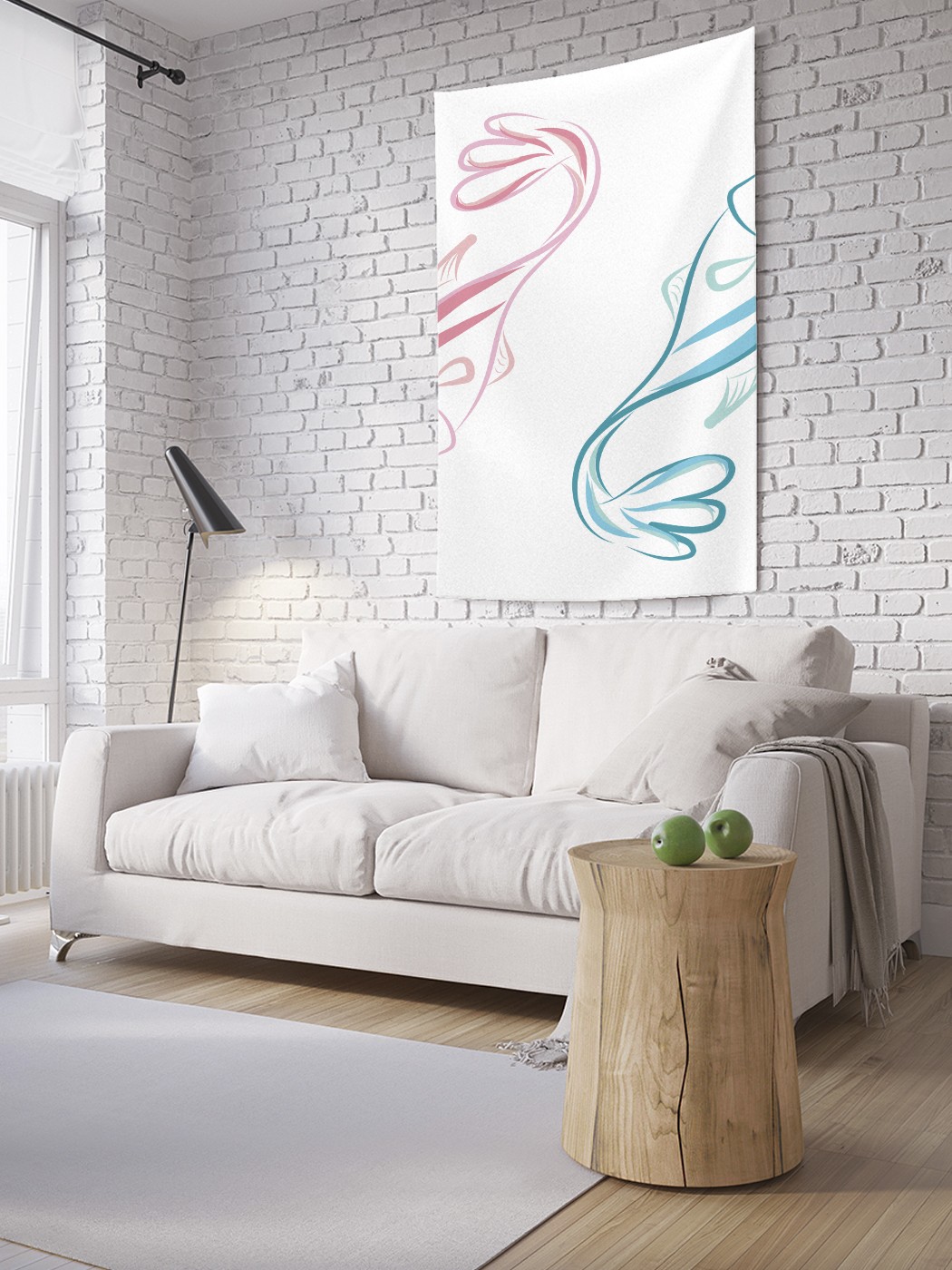 

Вертикальное фотопанно на стену JoyArty Карпы кои наив 150x200 см, Карпы кои наив