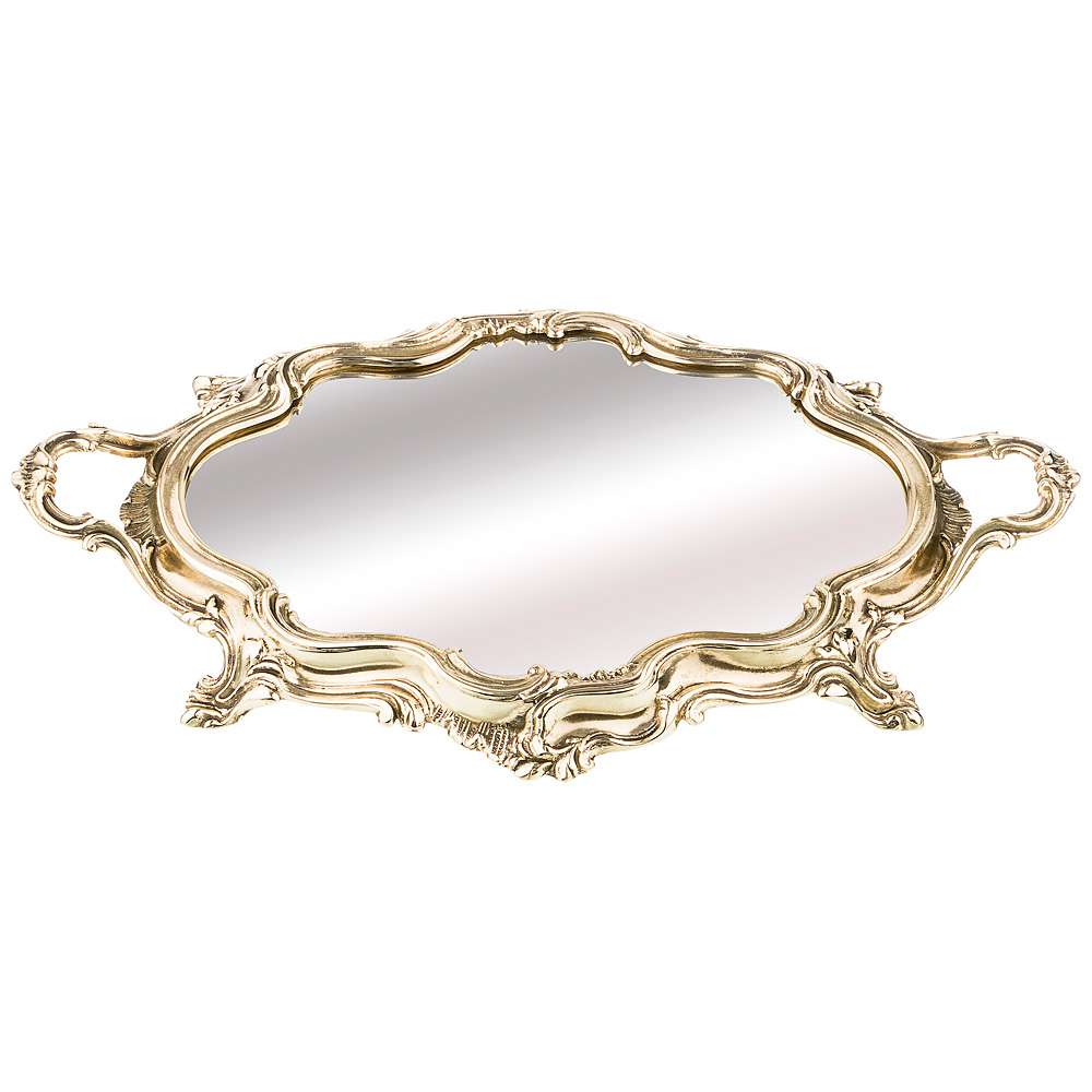 Поднос с ручками зеркальный 32х19,5см KSG-333-411