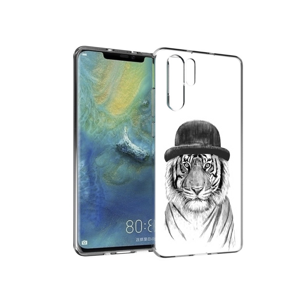 

Чехол MyPads Tocco для Huawei P30 Pro тигр британец, Прозрачный, Tocco