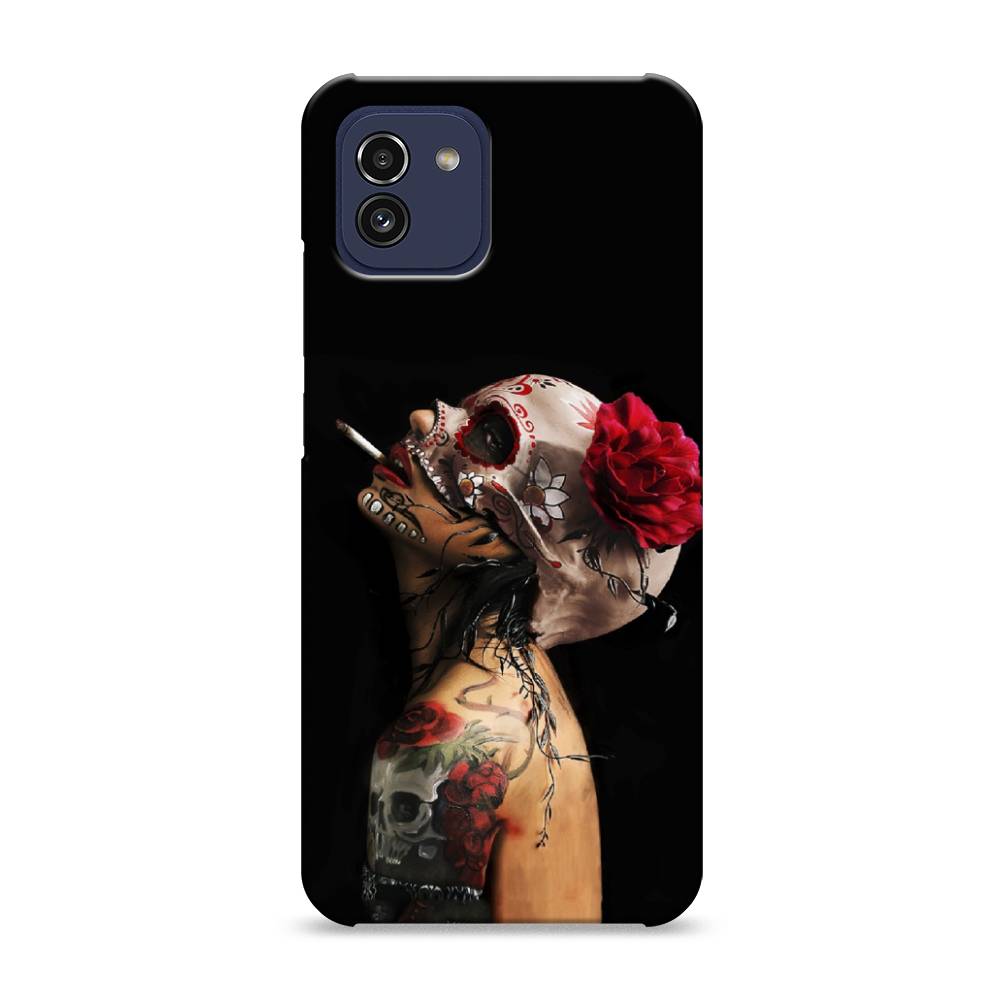 

Пластиковый чехол "Девушка с черепом" на Samsung Galaxy A03, 2104920-7