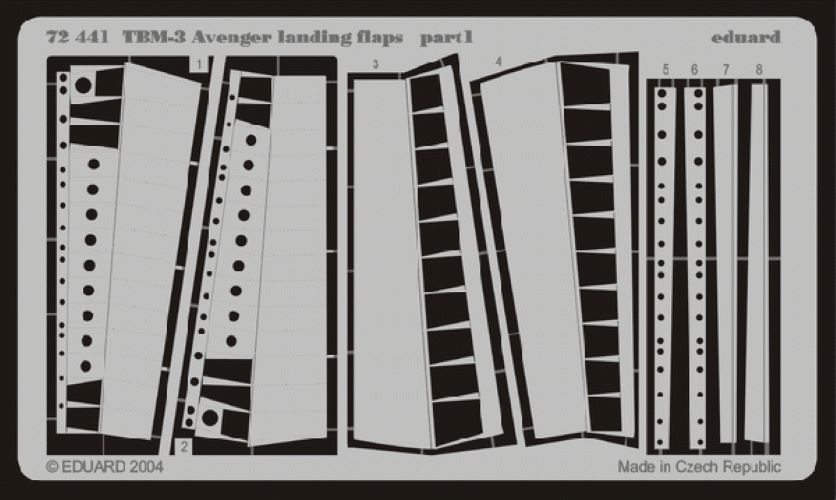 

72441ED Фототравление TBM-3 landing flaps, part 1, Однотонный