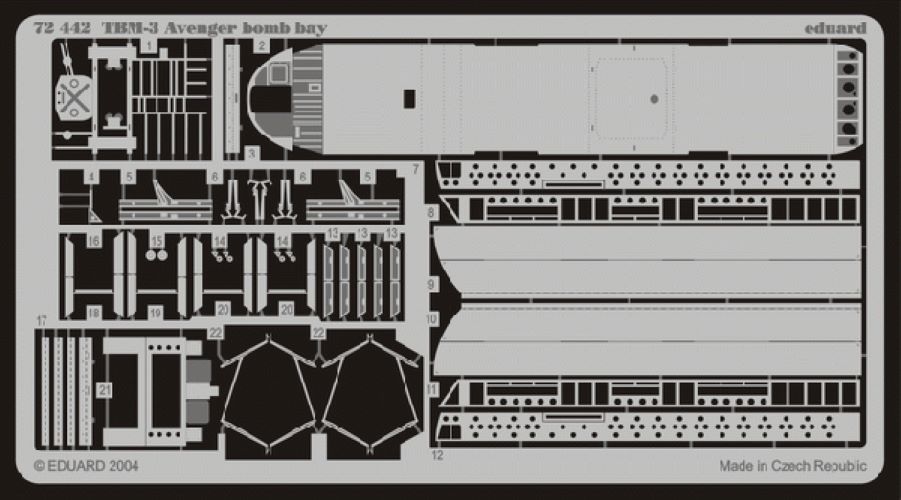 

72442ED Фототравление TBM-3 bomb bay, Однотонный