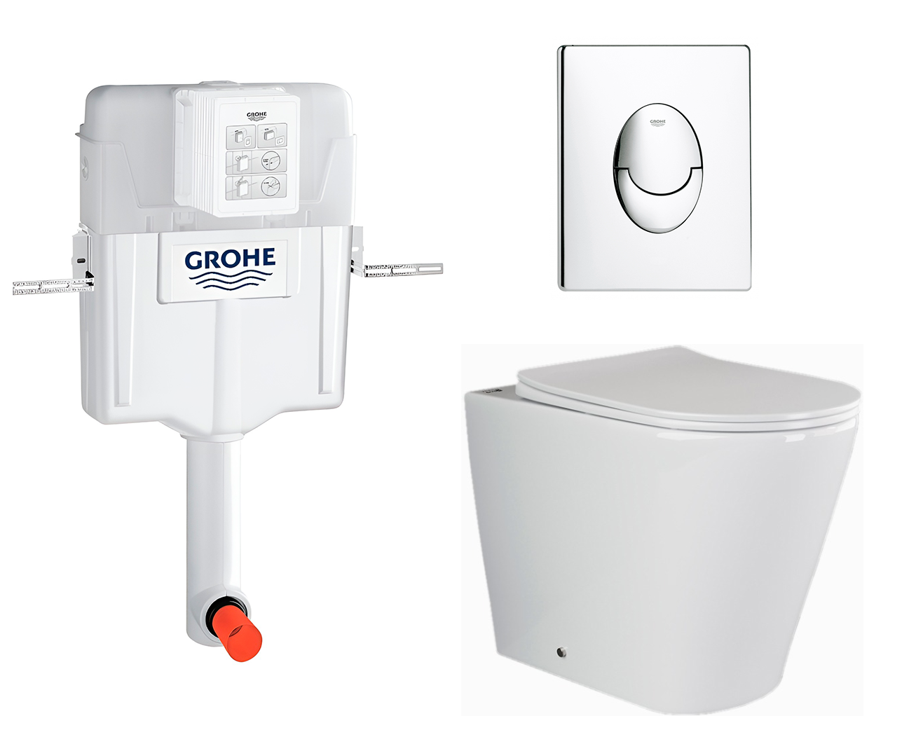 

Комплект: смывной бачок Grohe + унитаз Highlight + кнопка хром