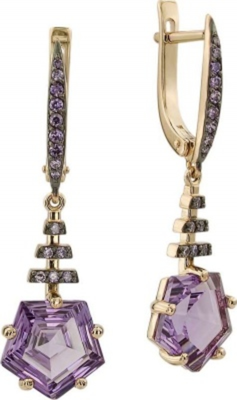 

Серьги подвески из золота ALORIS Серьги 1753АКц, фианит/аметист, Серьги 1753АКц