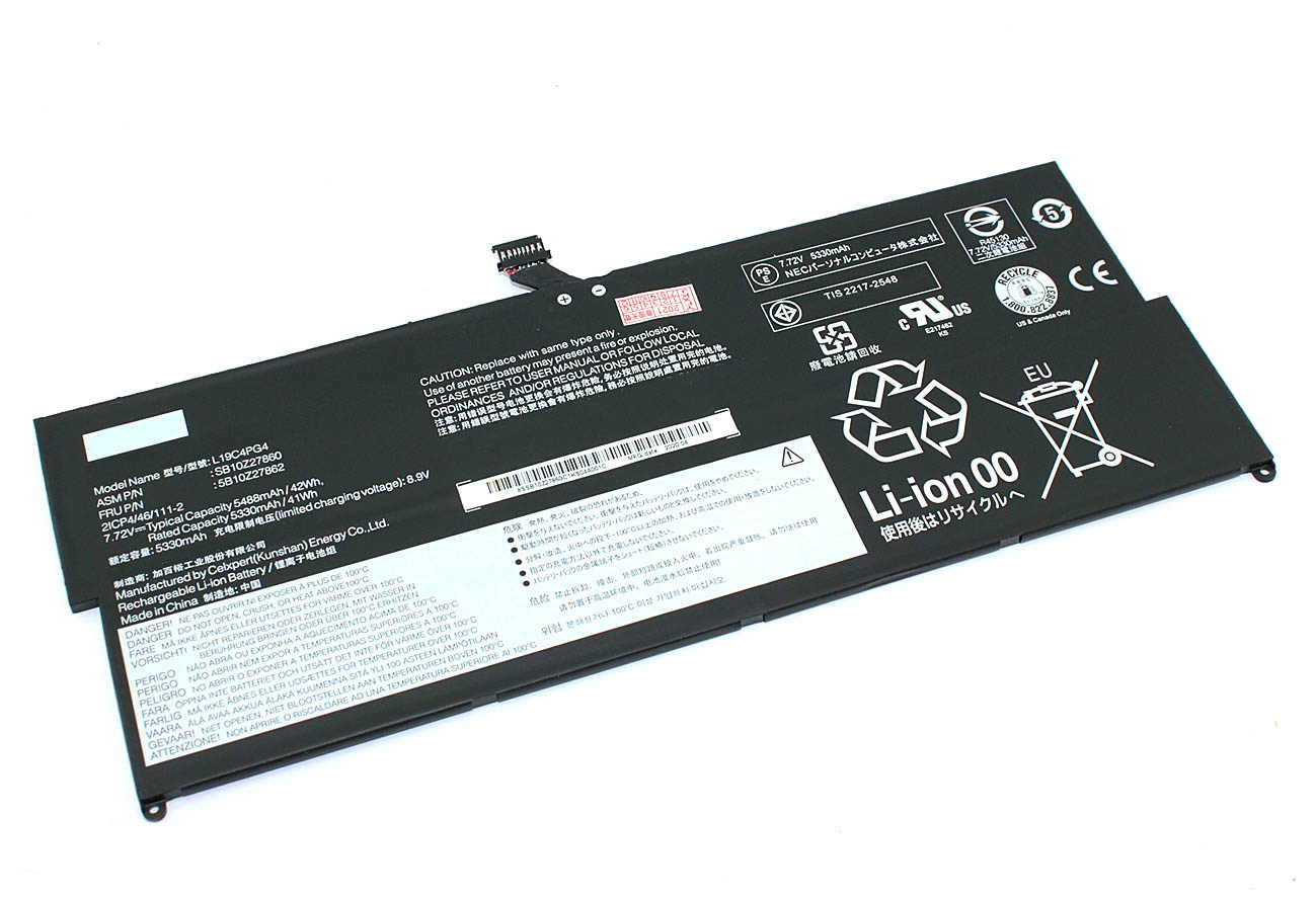 

Аккумулятор для ноутбука Lenovo ThinkPad X12 ORG (7.72.1V 5488mAh) L19M4PG3