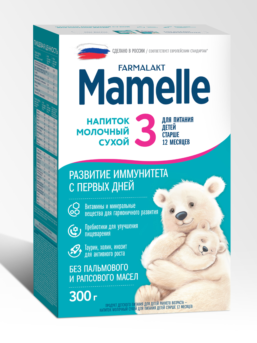 

Напиток сухой Mamelle 3 молочный, с 12 месяцев, 300 г, Farmalakt 3