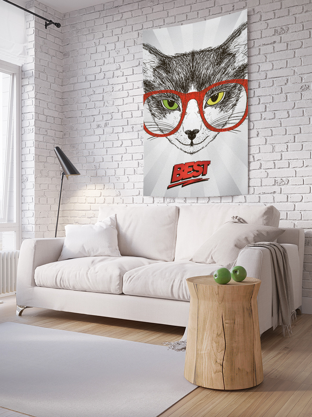 

Вертикальное фотопанно на стену JoyArty Умный кот 100x150 см, Умный кот