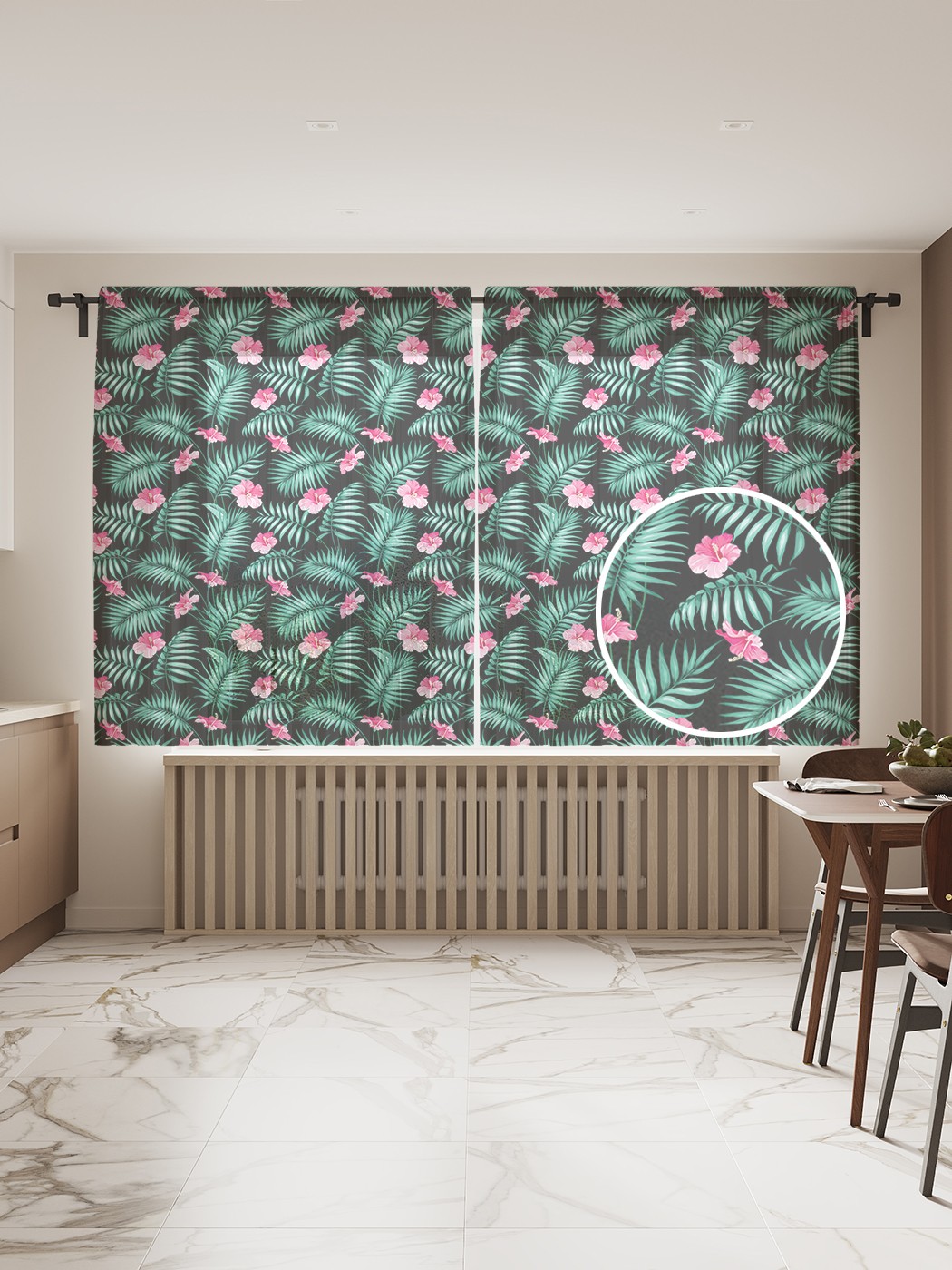 

Фототюль JoyArty "Ночной гибискус", 145x180 см (2 полотна со шторной лентой + 50 крючков), Ночной гибискус