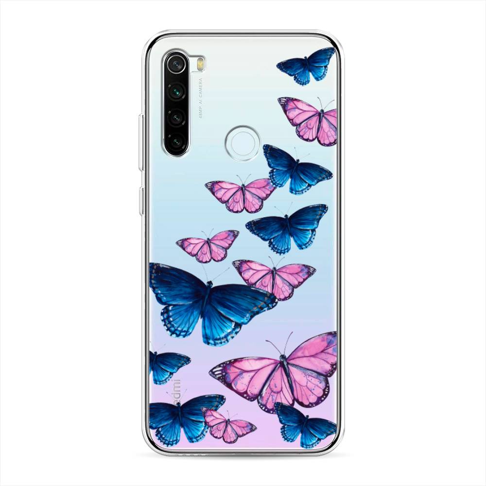 фото Силиконовый чехол "полет бабочек" на xiaomi redmi note 8t awog