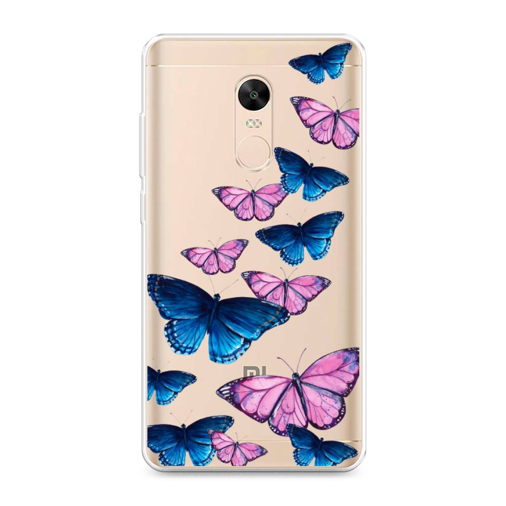 фото Силиконовый чехол "полет бабочек" на xiaomi redmi note 4x awog
