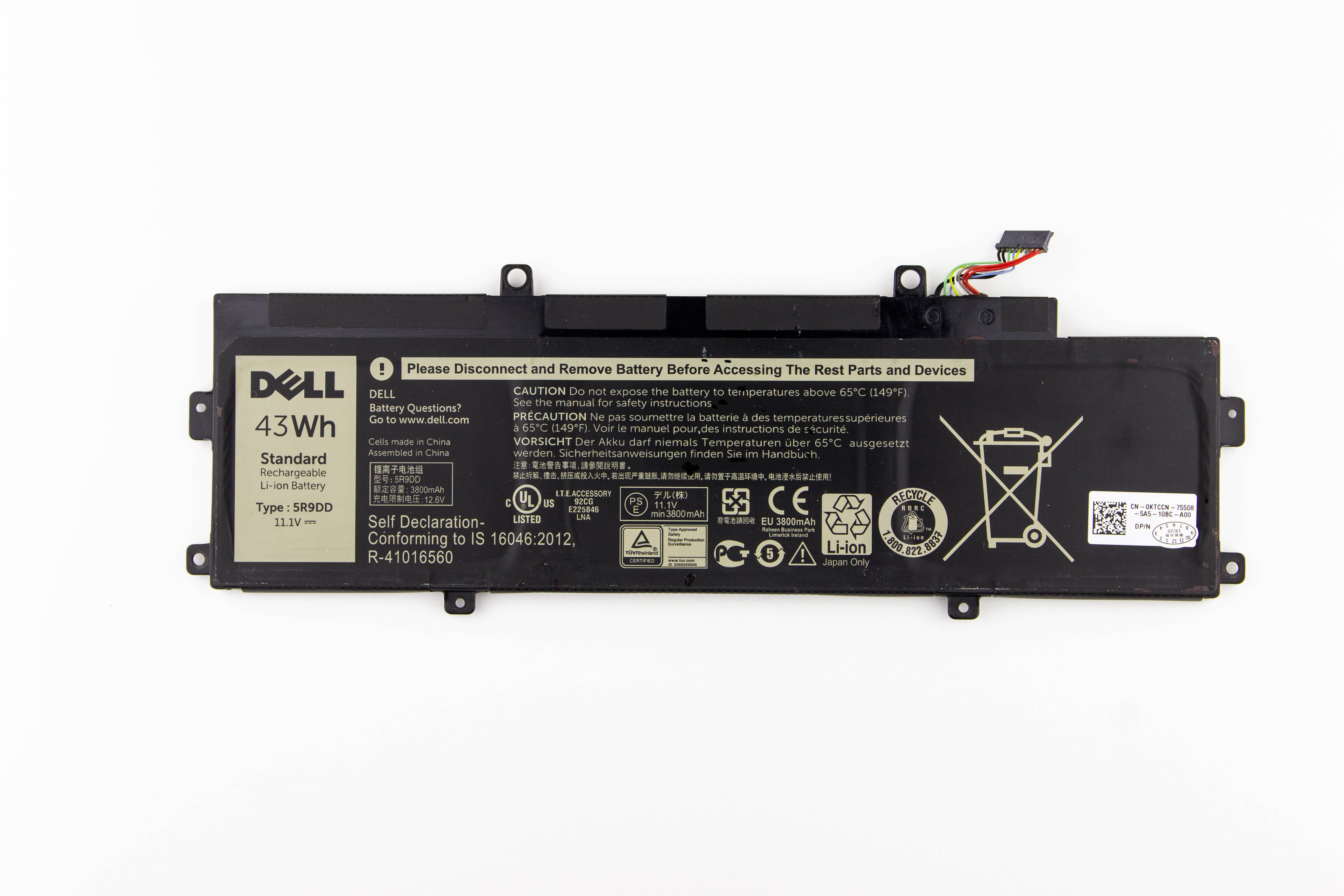 

Аккумулятор для ноутбука Dell Chromebook 11 3120 (11.4V 3800mAh) ORG 0KTCCN 5R9DD