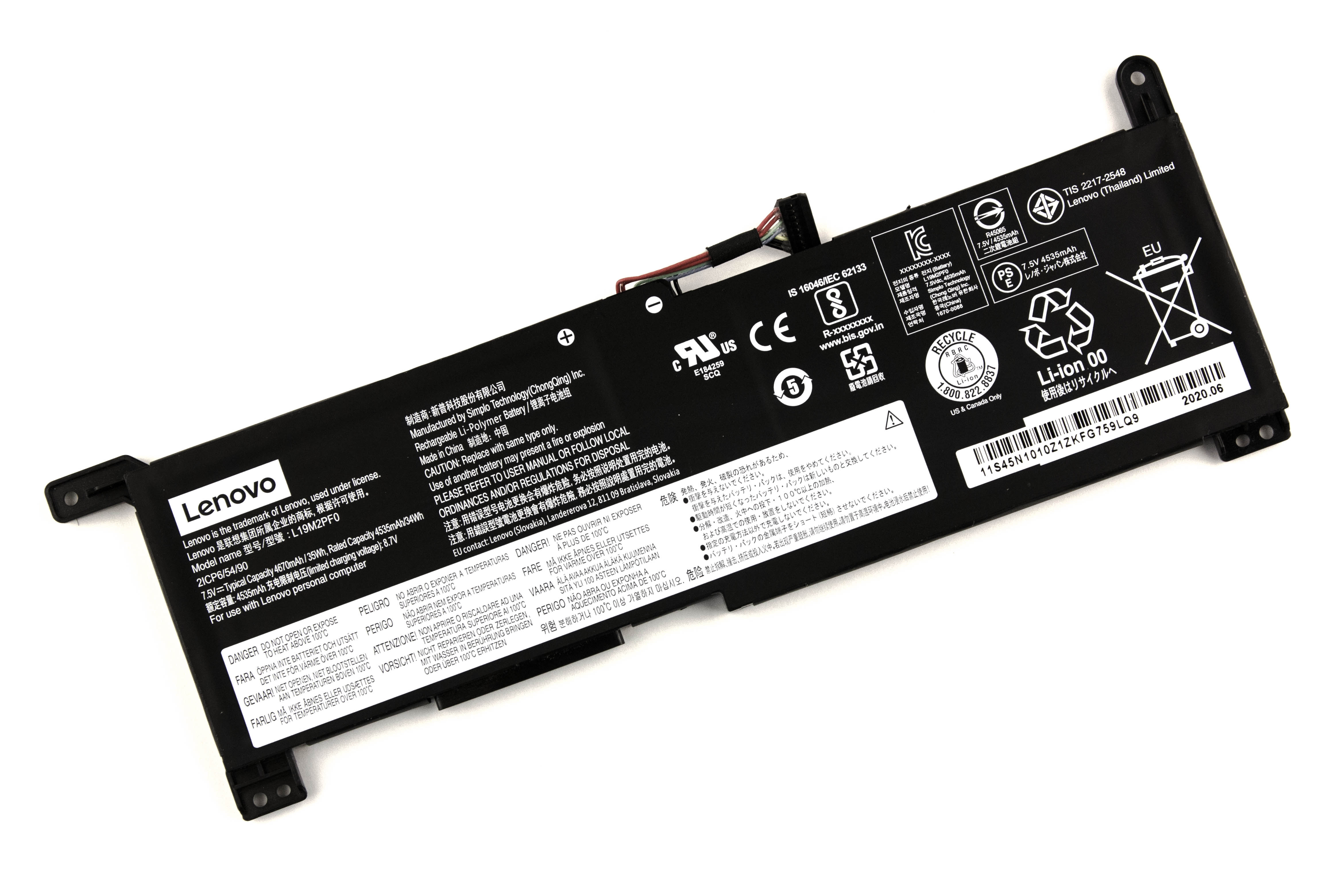 

Аккумулятор для ноутбука Lenovo Ideapad Slim 1-14AS (7.5V 4535mAh) ORG L19M2PF0
