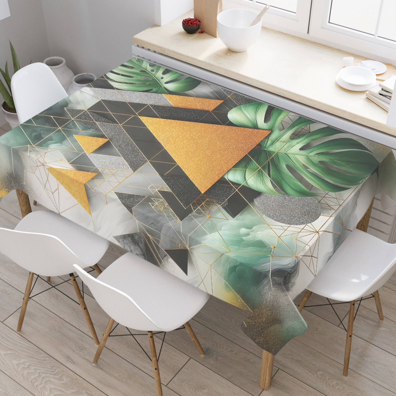 

Скатерть JoyArty Дымные треугольники 180х145, tc_429411_180x145, Желтый, Дымные треугольники