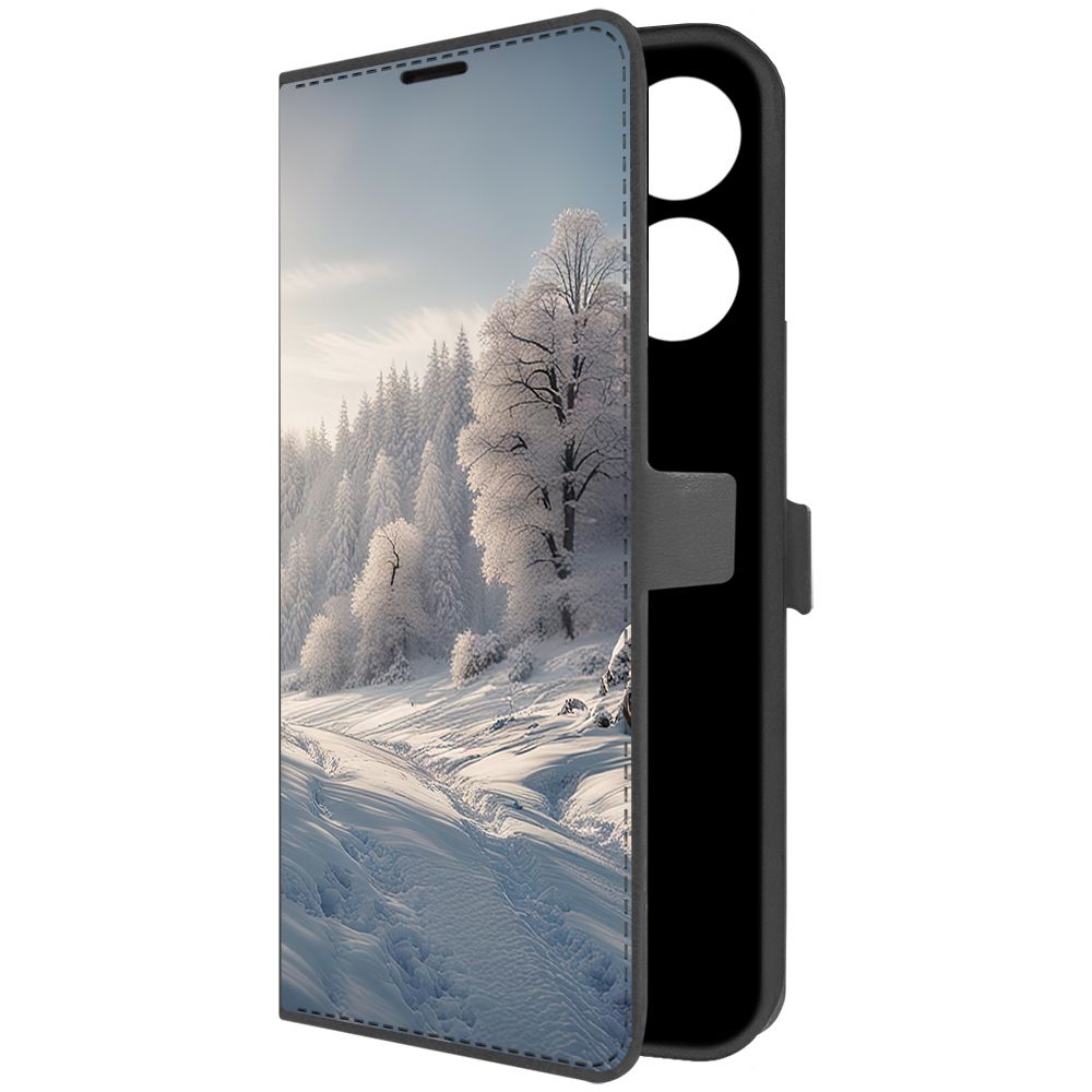 

Чехол-книжка Krutoff Eco Book для Infinix Smart 7 Снег (черный)