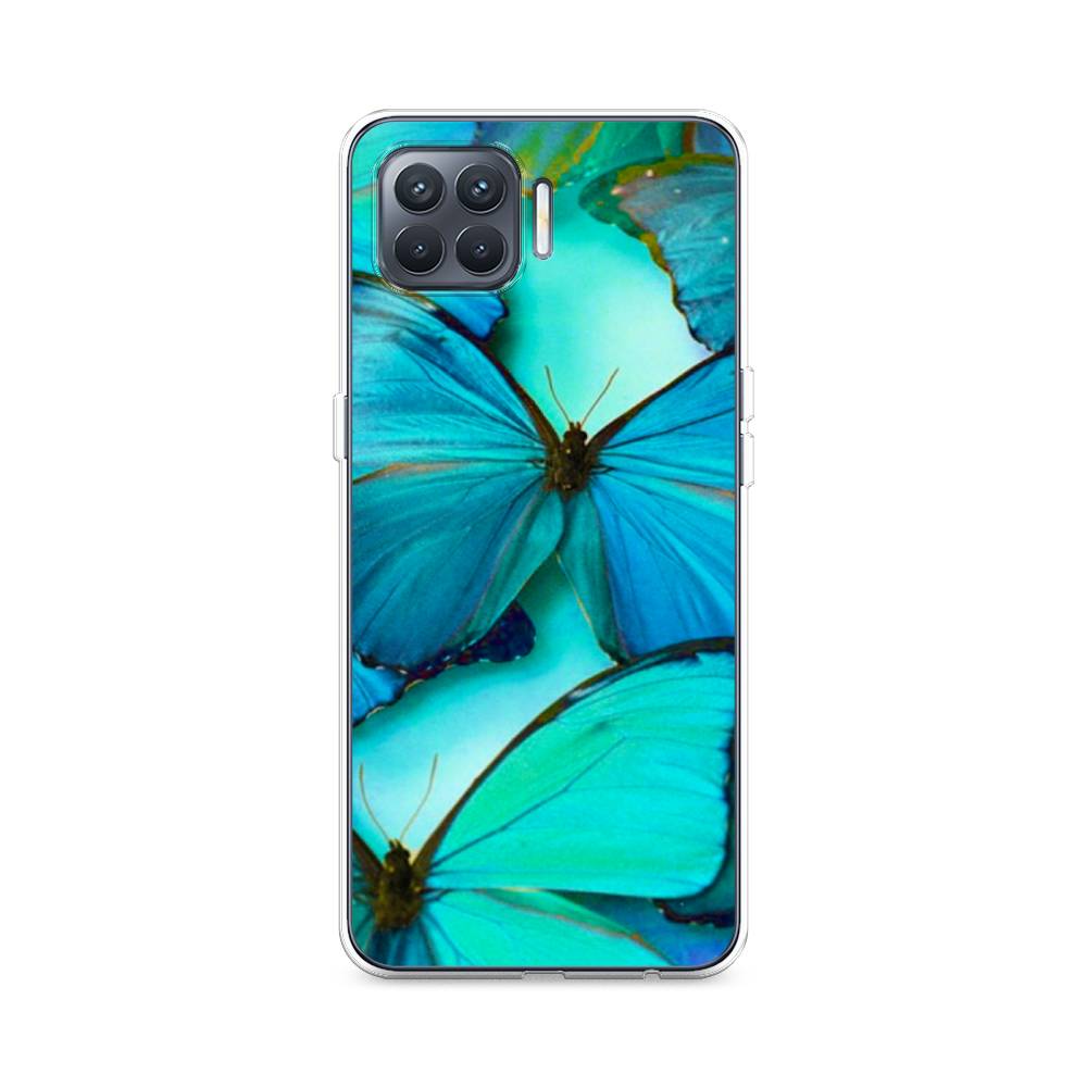 фото Силиконовый чехол "неоновые бабочки" на oppo a93 awog