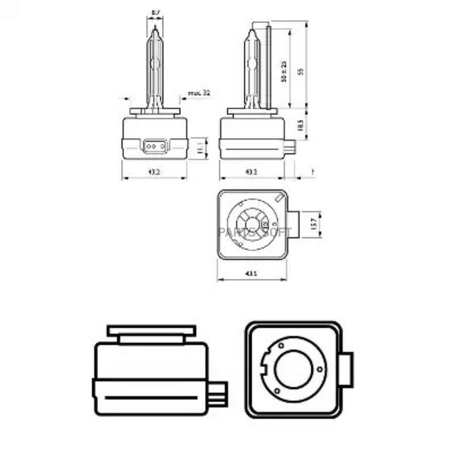 PHILIPS Лампа ксенон D3S 42V 35W X-tremeVision +150, блистер 1 шт. PHILIPS 42403 XV2S1