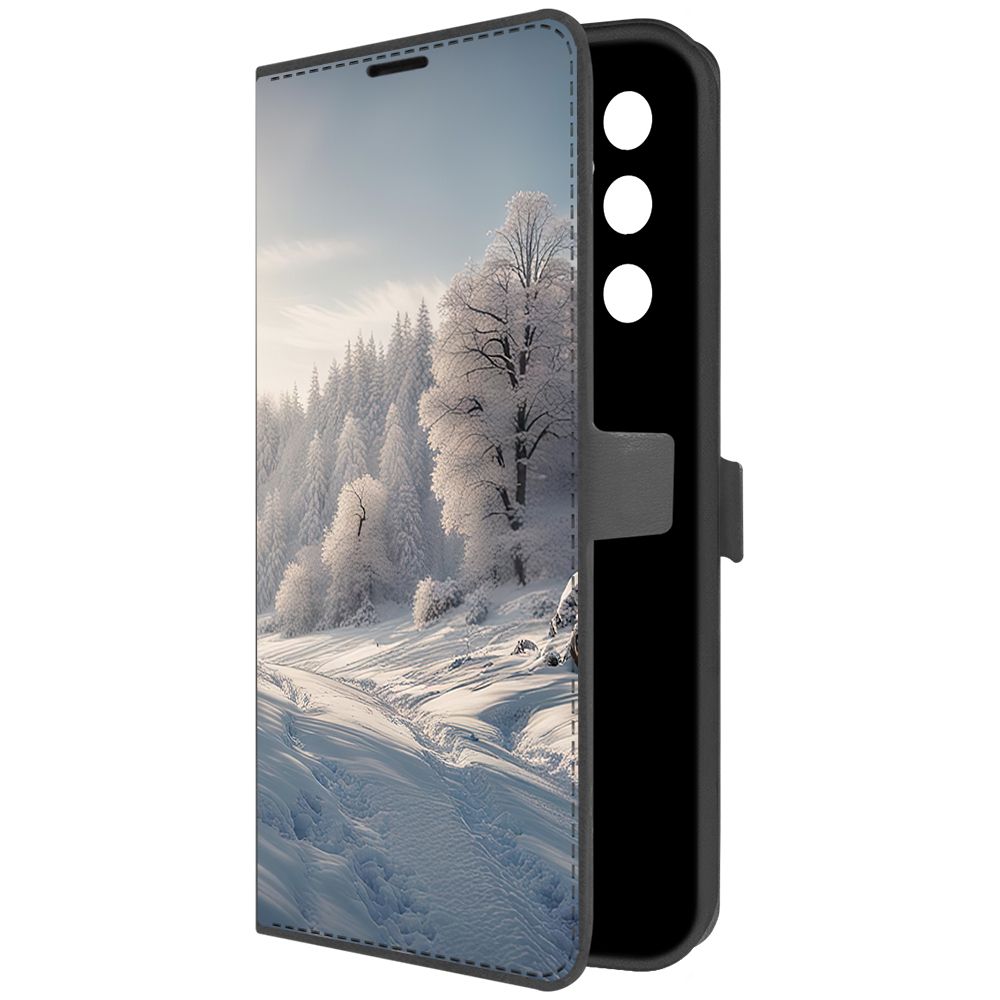 

Чехол-книжка Krutoff Eco Book для Tecno Pova Neo 2 Снег (черный)