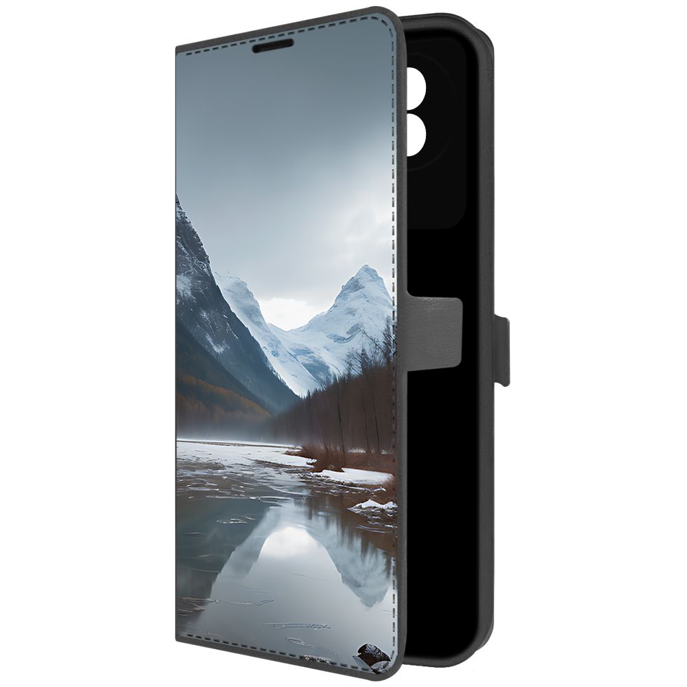 

Чехол-книжка Krutoff Eco Book для Vivo Y02 Весенняя оттепель (черный)