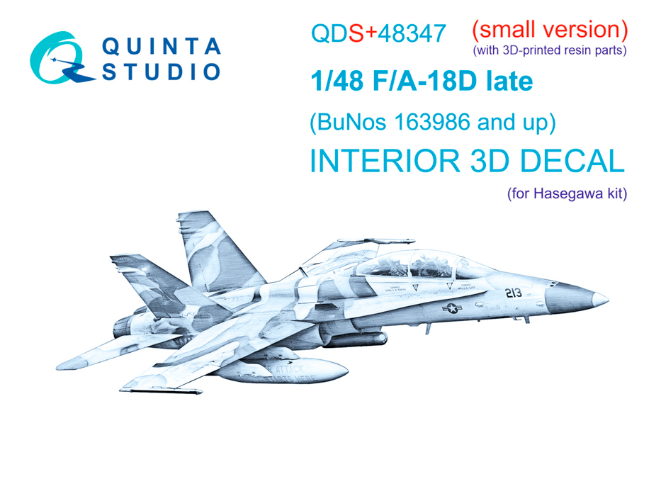 

QDS48347 3D Декаль интерьера кабины FA-18D поздний Hasegawa с 3D-печатными деталями, Цветной