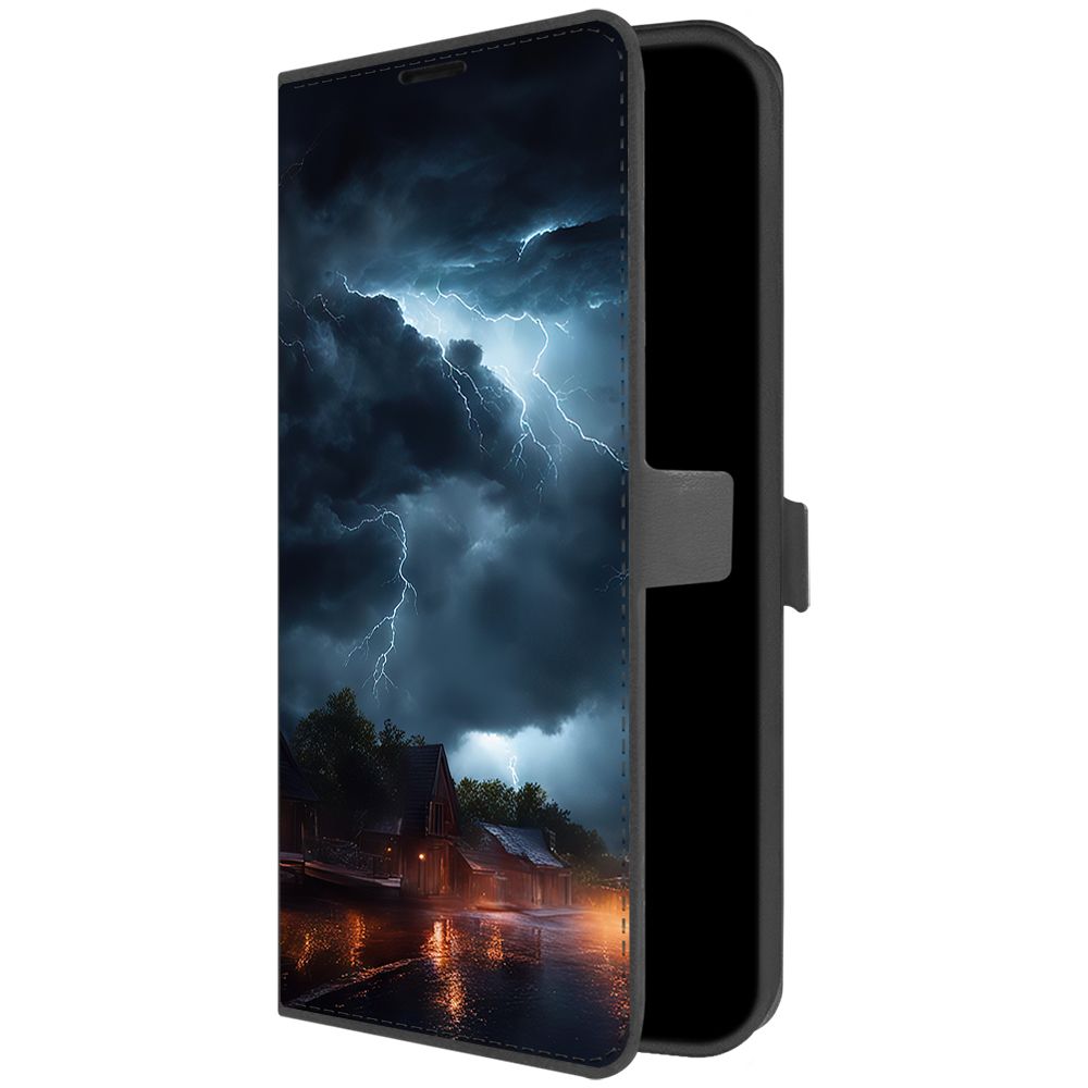 

Чехол-книжка Krutoff Eco Book для Xiaomi Redmi 9 Ночная гроза (черный)