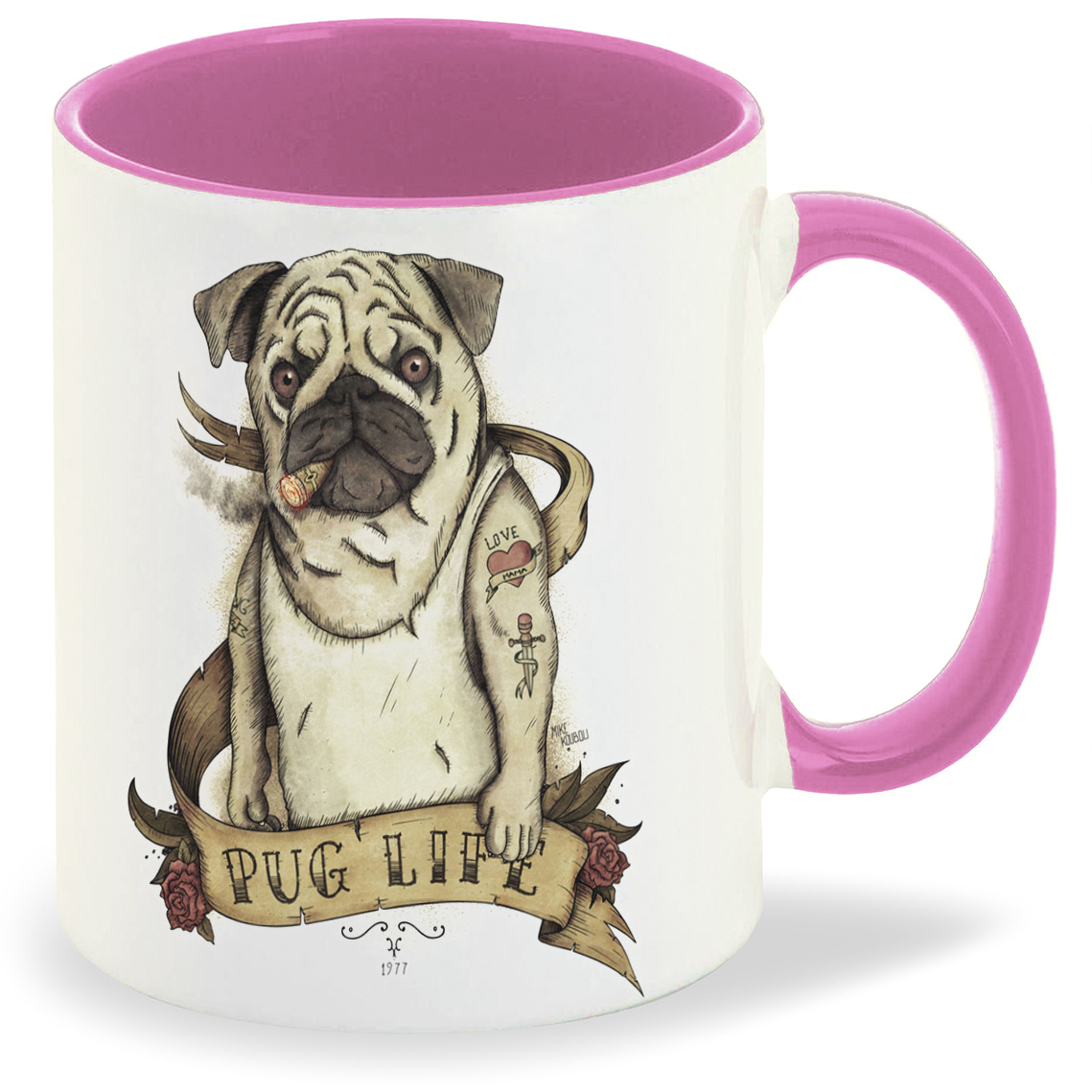 

Кружка CoolPodarok Мопс Pug life, Мопс Pug life