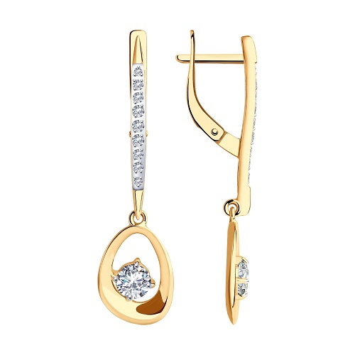 

Серьги из золота с фианитом 81020554, 81020554