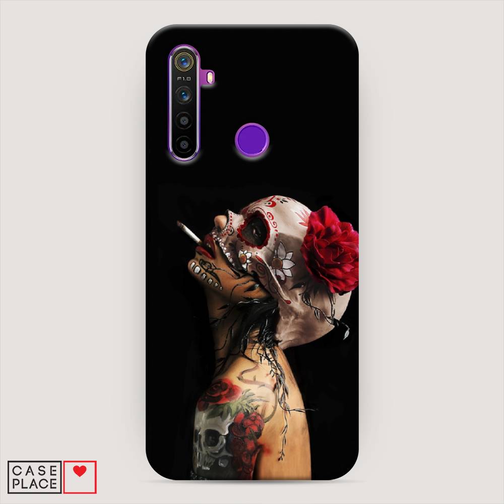 

Пластиковый чехол "Девушка с черепом" на Realme 5, 251520-7