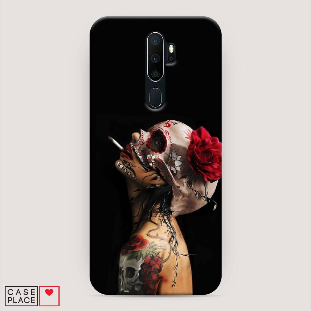 

Пластиковый чехол "Девушка с черепом" на Oppo A9 (2020), 251920-7