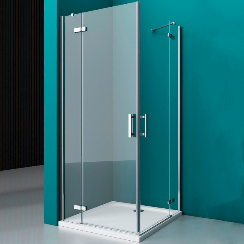 Душевой уголок BelBagno Kraft 100х90 KRAFT-AH-22-100/90-C-Cr-L Хром стекло прозрачное душевая дверь в нишу makiato wtw 130 c b 185x130 см профиль прозрачное стекло раздвижная