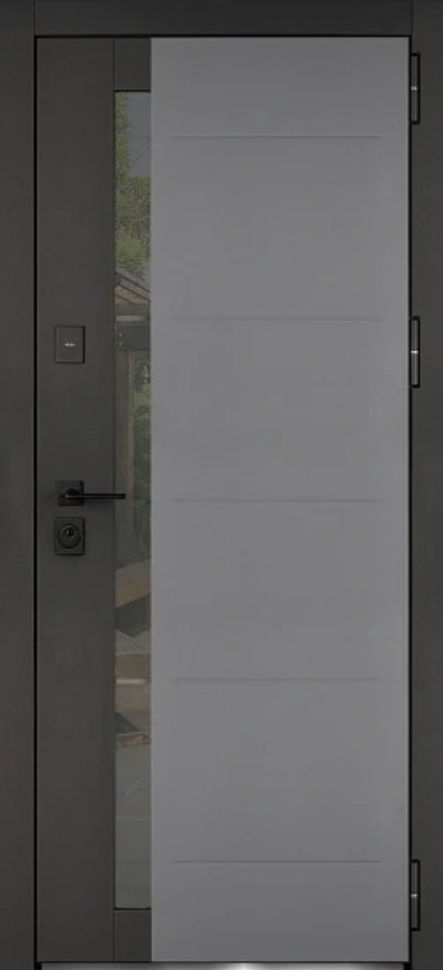 фото Дверь входная металлическая tandoor аваллон муар черный муар белый 85x203см левая