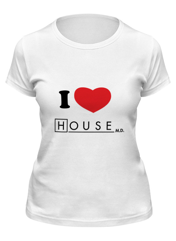 

Футболка женская Printio I love house белая 2XL, Белый, I love house