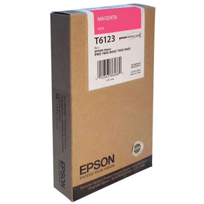 

Картридж для струйного принтера Epson T6123 (C13T612300) пурпурный, оригинал, C13T612300