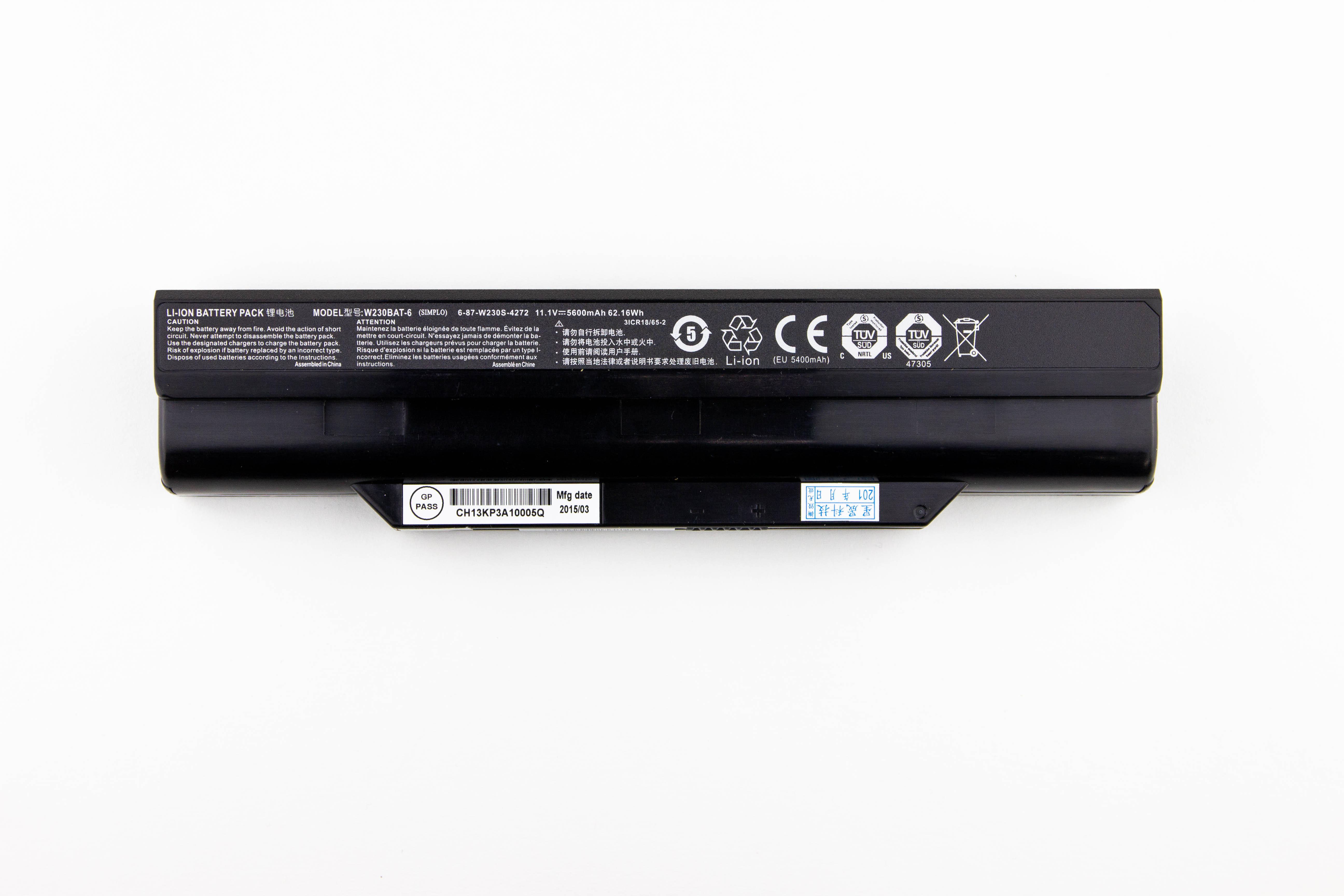 

Аккумулятор для ноутбука Clevo W230 W230SD W230S (11.1V 5600mAh) ORG