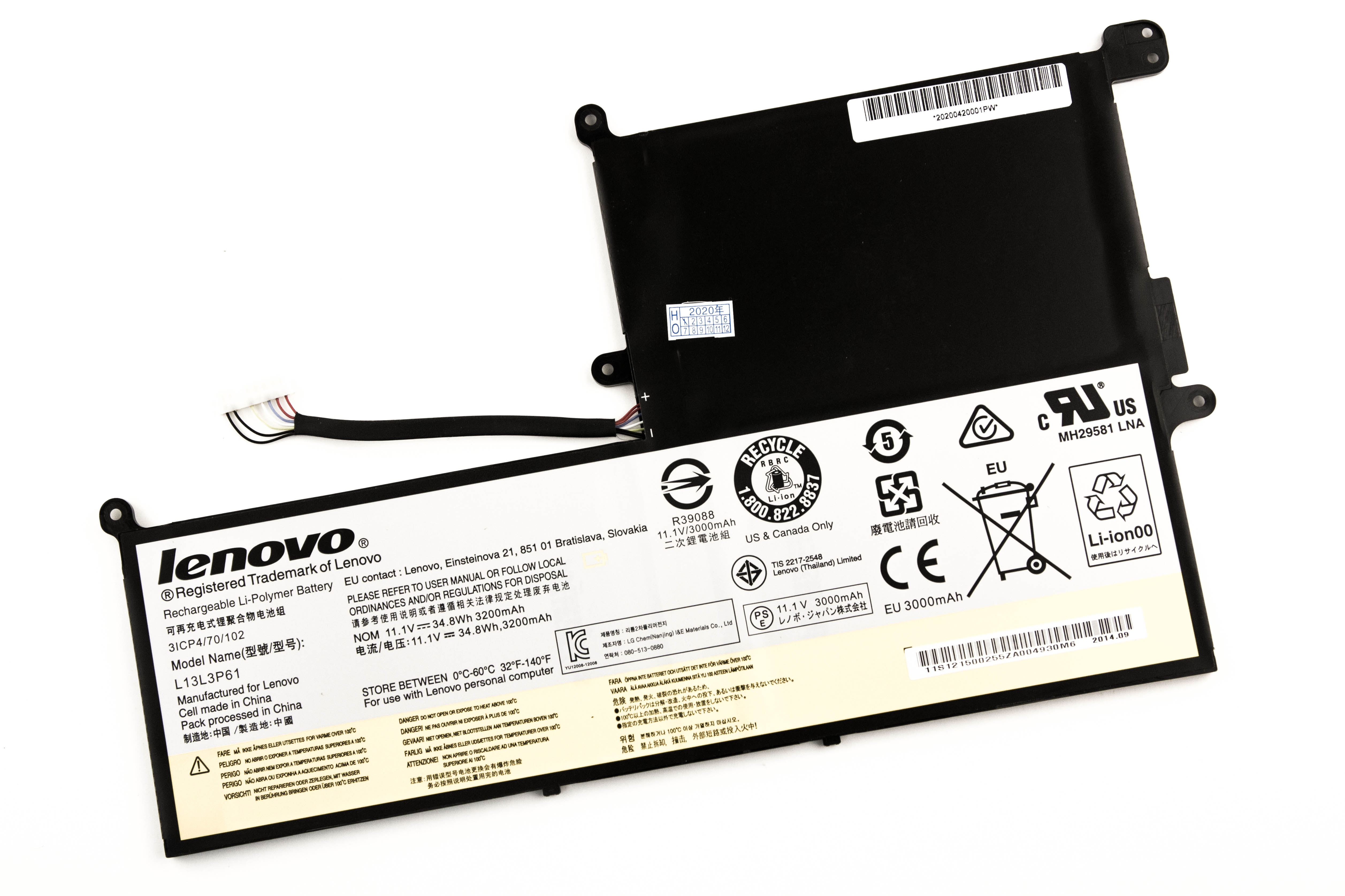 

Аккумулятор для ноутбука Lenovo ChromeBook N20 (11.1V 3200mAh) ORG L13L3P61
