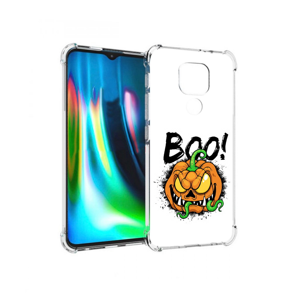 

Чехол MyPads Tocco для Motorola Moto G9 Play Хэллоуин бу (PT227081.347.193), Прозрачный, Tocco